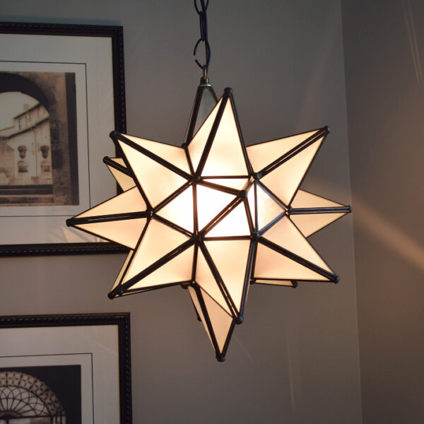 Hometown Evolution 15" Frosted White Glass Star Lights