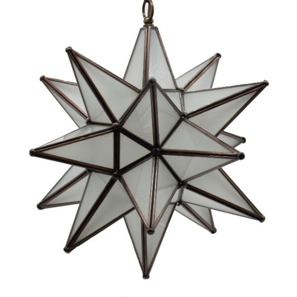 Hometown Evolution 15" Frosted White Glass Star Lights