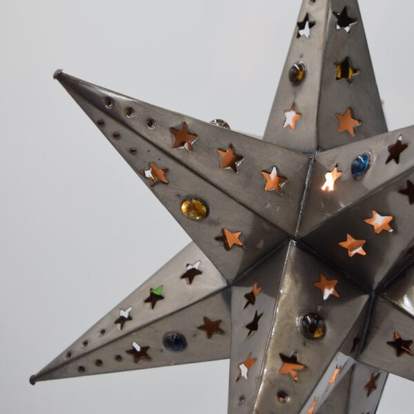 Hometown Evolution 16" Tin Star Light with Star Cutouts and Marbles