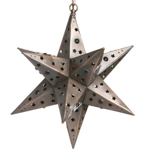 Hometown Evolution 16" Tin Star Light with Star Cutouts and Marbles