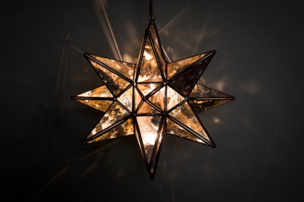 Hometown Evolution 18" Antique Gold Glass Star Lights