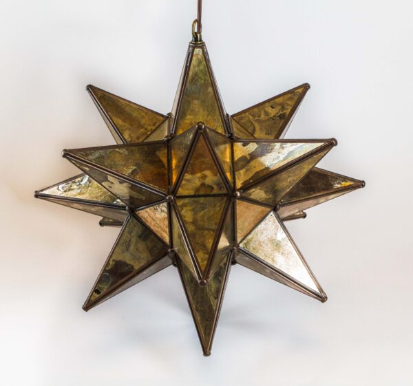 Hometown Evolution 18" Antique Gold Glass Star Lights