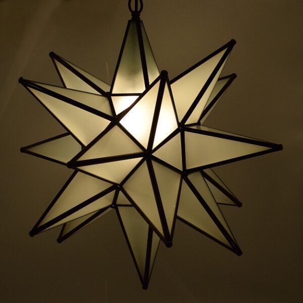 Hometown Evolution 19" Frosted White Glass Star Lights