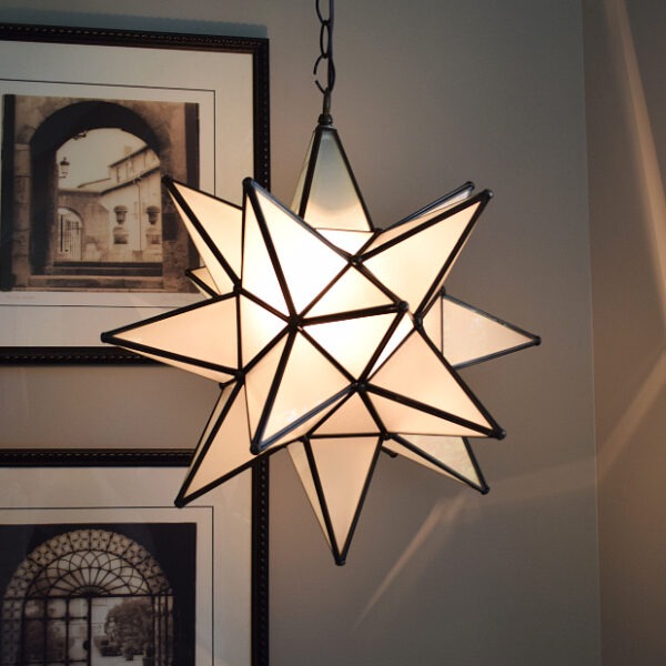 Hometown Evolution 19" Frosted White Glass Star Lights