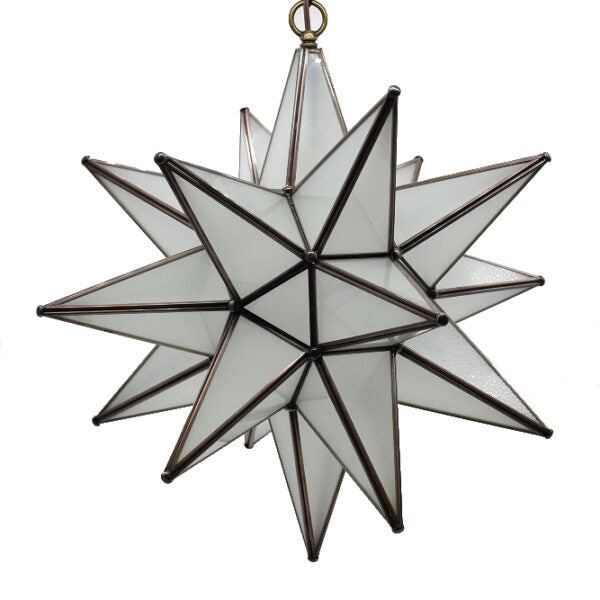 Hometown Evolution 19" Frosted White Glass Star Lights