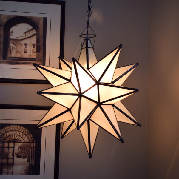 Hometown Evolution 20" Frosted White Glass Star Lights