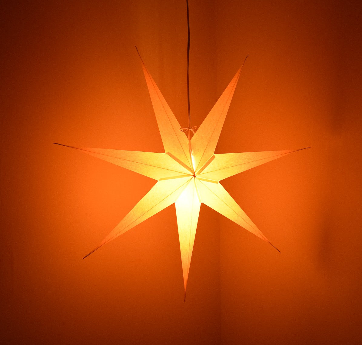 Hometown Evolution 7 Pointed Paper Star White Outdoor Lantern with Cord