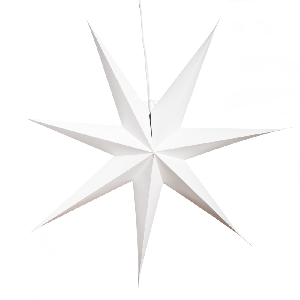 Hometown Evolution 7 Pointed Paper Star White Outdoor Lantern with Cord