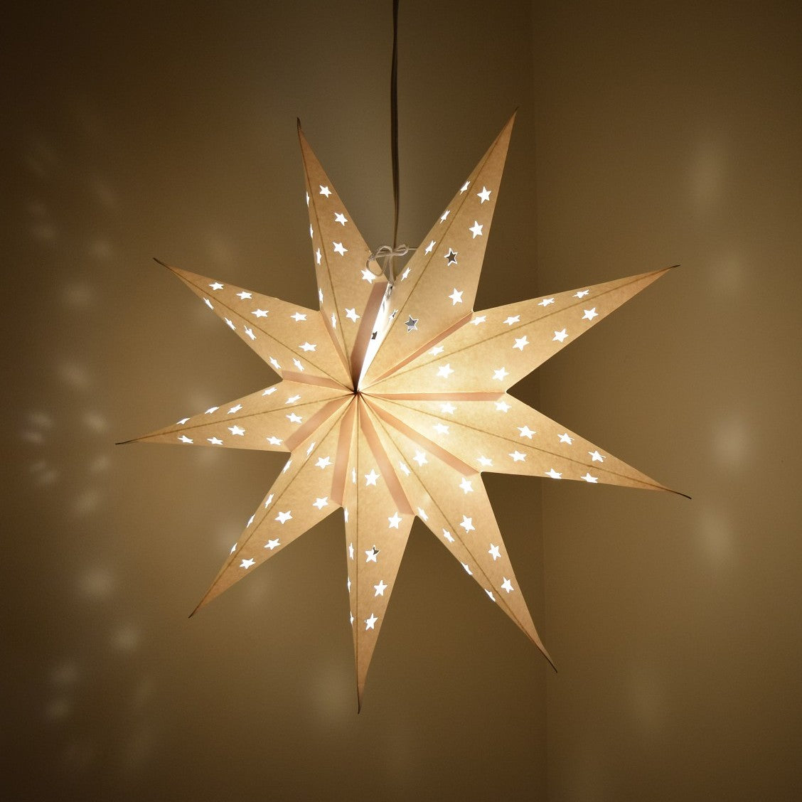 Hometown Evolution 9 Pointed Paper Star White Outdoor Lantern