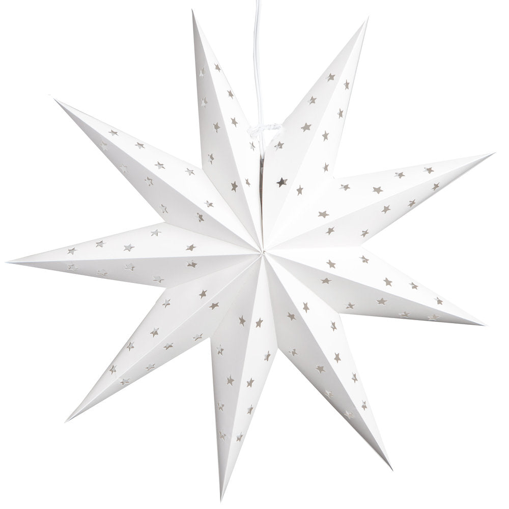 Hometown Evolution 9 Pointed Paper Star White Outdoor Lantern