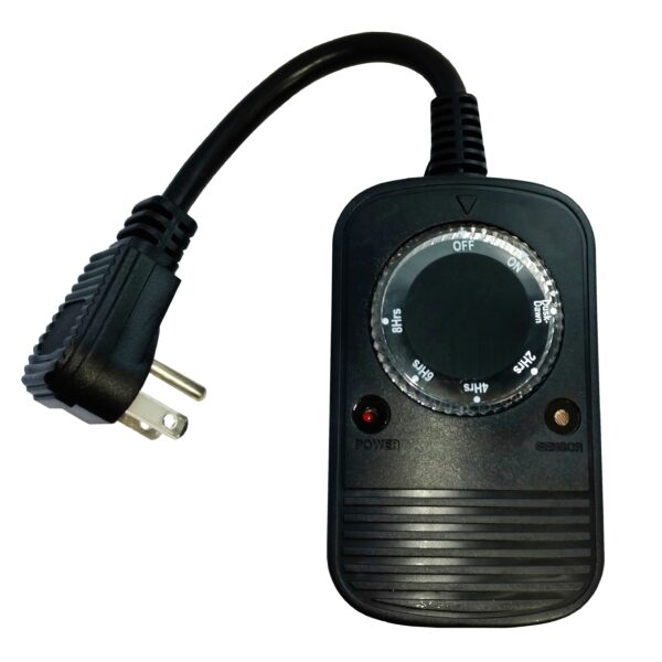 Hometown Evolution Black Outdoor Timer with 24-Hour Photocell Light Sensor