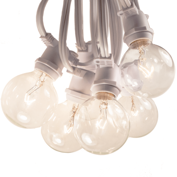 Hometown Evolution C9 Commercial 25 Foot Clear String Light with White Wire and G50 Clear Bulbs
