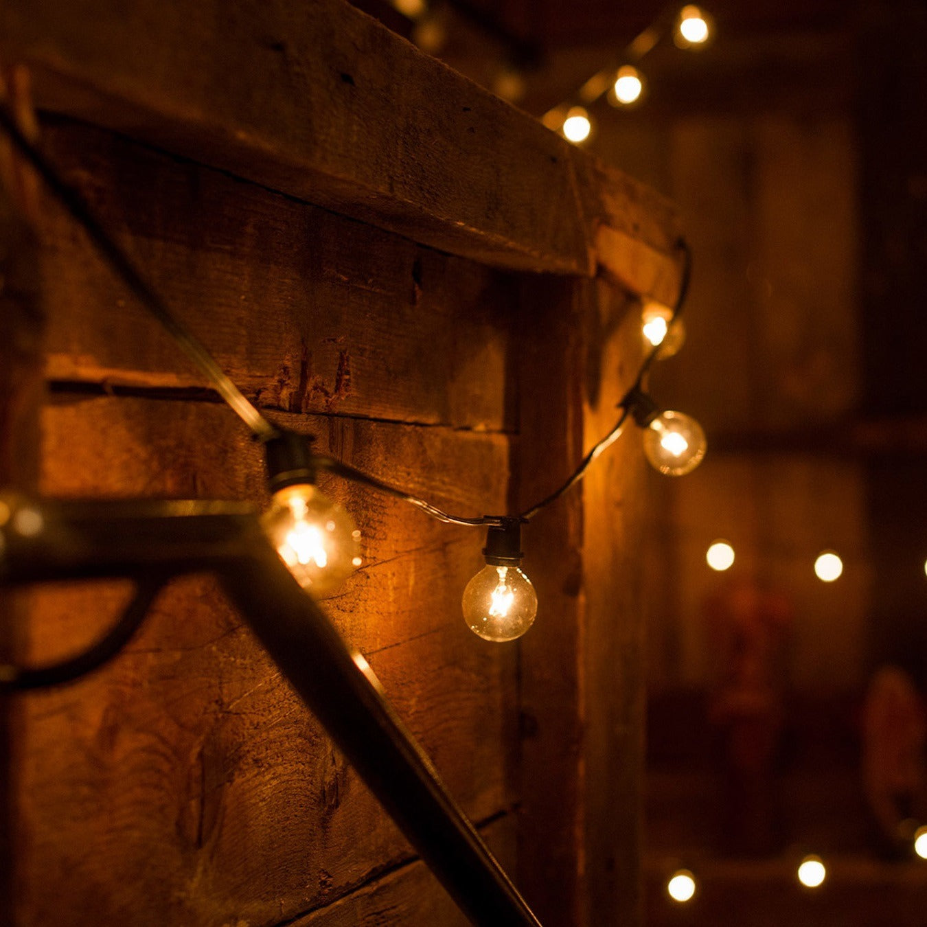 Hometown Evolution C9 Commercial 25 Foot Clear String Light with White Wire and G50 Clear Bulbs