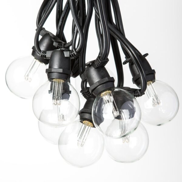 Hometown Evolution C9 Commercial 25 Foot String Light Set with Black Wire and G50 LED 0.6 Watt Warm White Bulbs