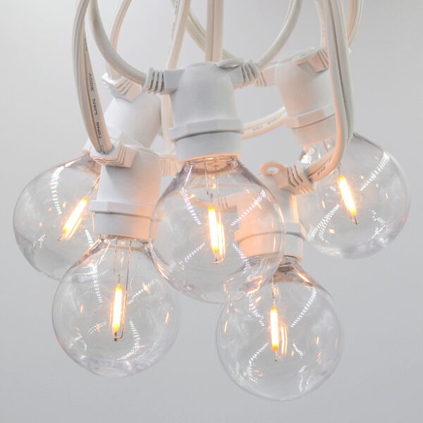Hometown Evolution C9 Commercial 25 Foot String Light Set with White Wire and G50 Plastic LED Filament Bulbs