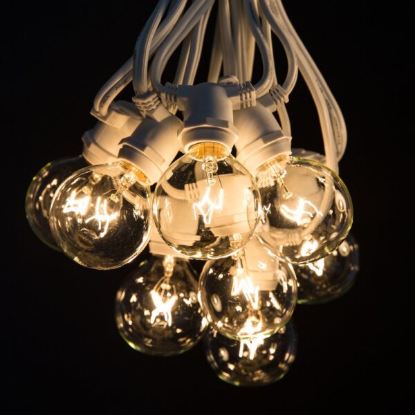Hometown Evolution C9 Commercial 50 Foot Clear String Light with White Wire and G50 Clear Bulbs