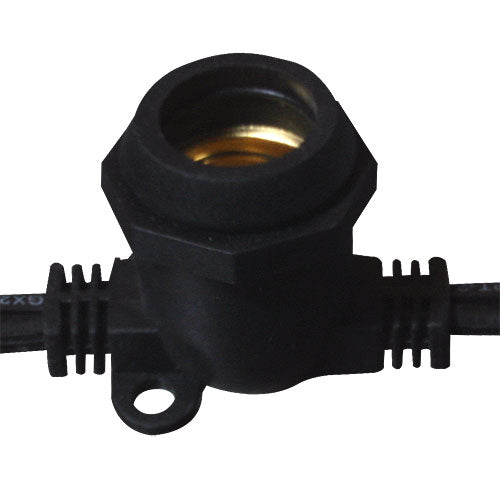 Hometown Evolution C9 Commercial Grade 100 Foot 80 Socket Black String Light with 16 Gauge Wire