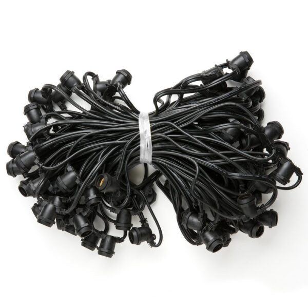 Hometown Evolution C9 Commercial Grade 100 Foot 80 Socket Black String Light with 16 Gauge Wire