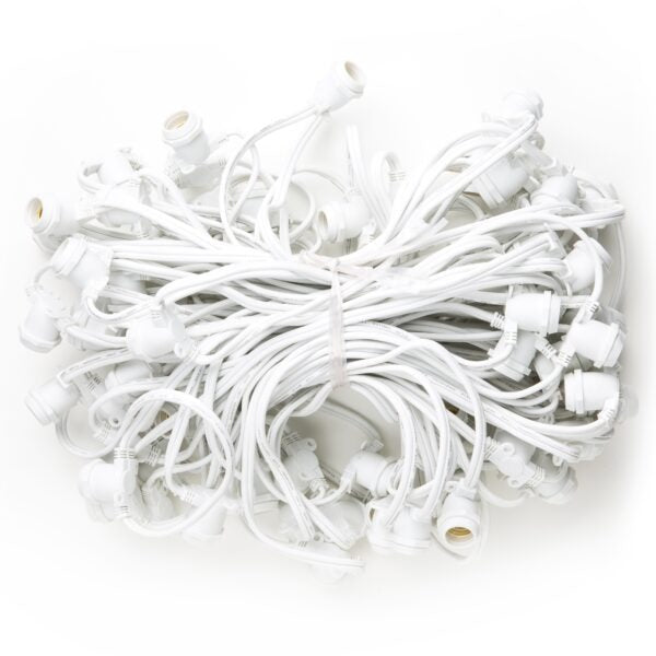 Hometown Evolution C9 Commercial Grade 100 Foot 80 Socket White String Light with 16 Gauge Wire