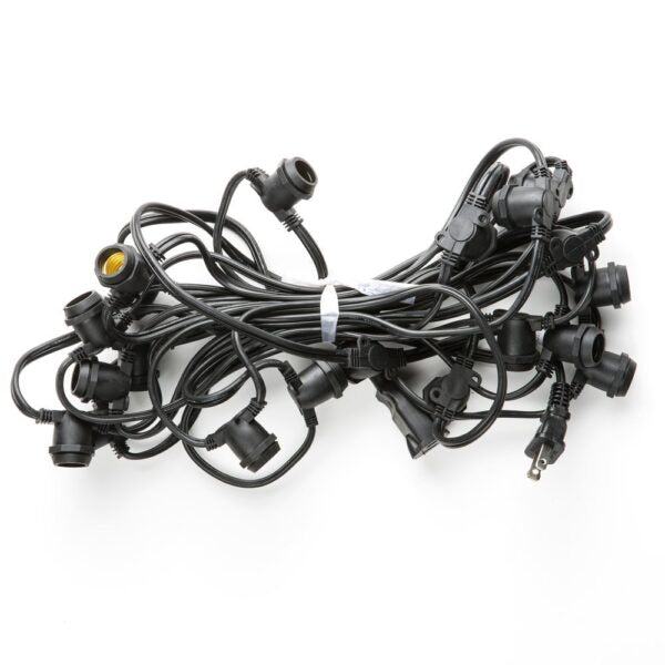 Hometown Evolution C9 Commercial Grade 25 Foot 20 Socket Black String Light with 16 Gauge Wire