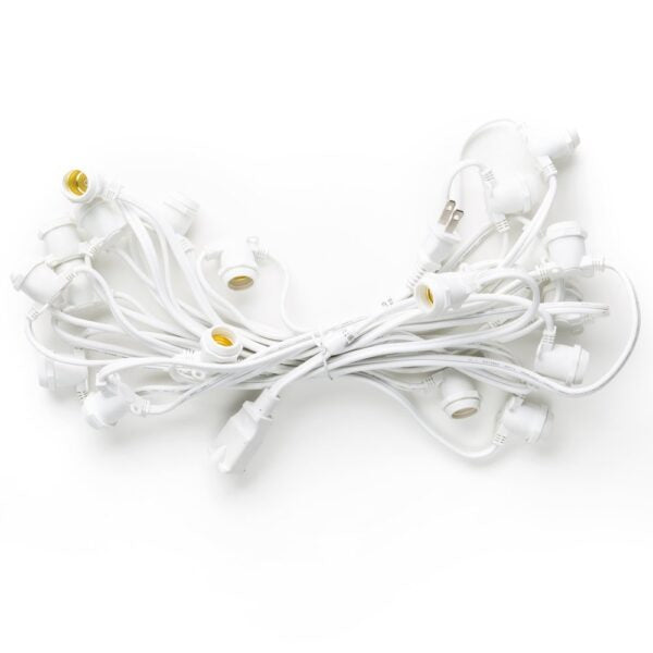 Hometown Evolution C9 Commercial Grade 25 Foot 20 Socket White String Light with 16 Gauge Wire