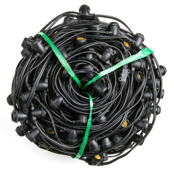 Hometown Evolution C9 Commercial Grade 330 Foot 265 Socket Black String Light with 16 Gauge Wire