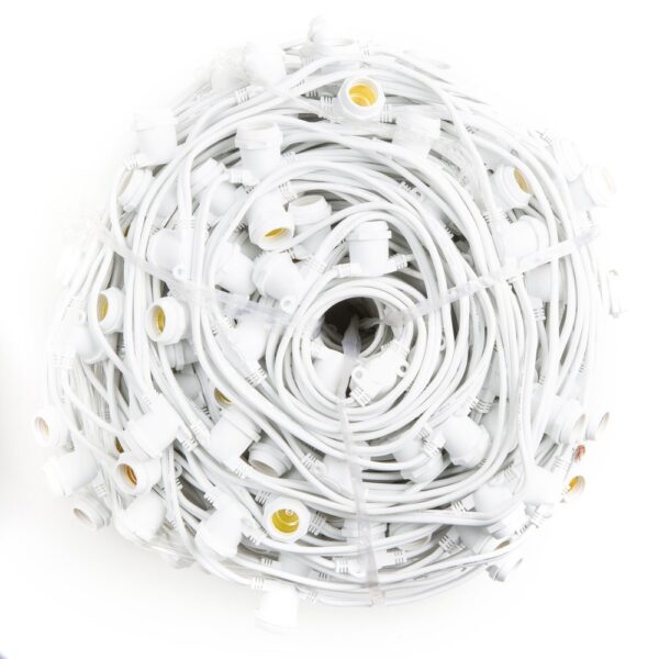 Hometown Evolution C9 Commercial Grade 330 Foot 265 Socket White String Light with 16 Gauge Wire