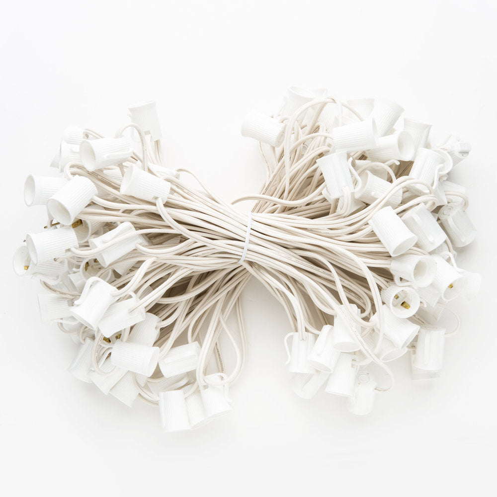 Hometown Evolution C9 (E17) Custom Length White String Light with 3" Spacing