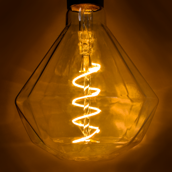 Hometown Evolution DBP125 LED Diamond Spiral Filament 4 Watts Light Bulb