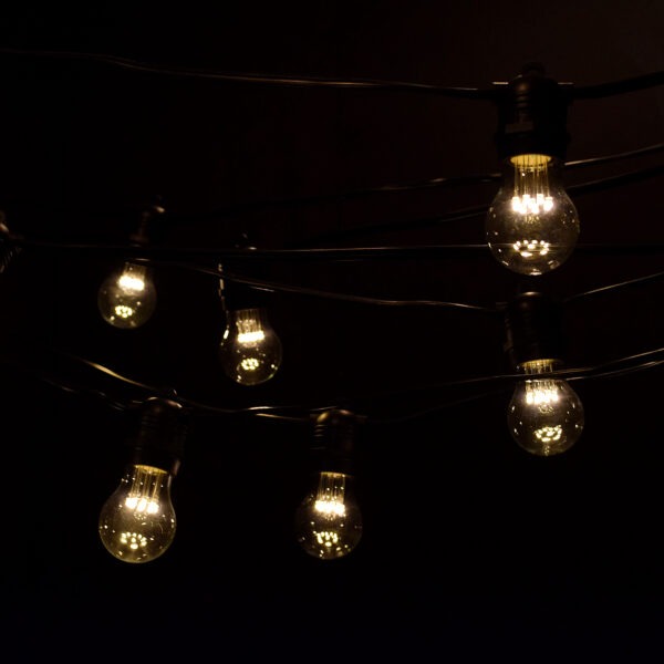 Hometown Evolution E26 Commercial 100 Foot String Light Set with A15 LED 9 Diode Light Bulbs