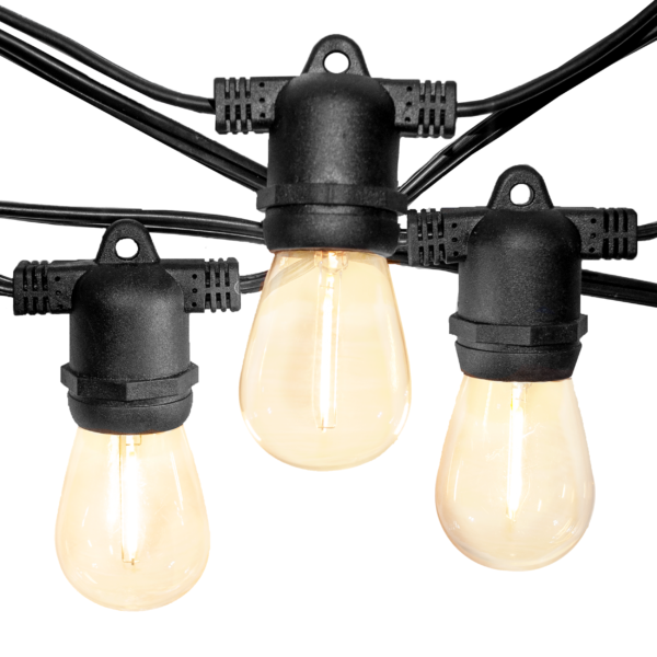 Hometown Evolution E26 Commercial 100 Foot String Light Set with S14 LED Filament Light Bulbs
