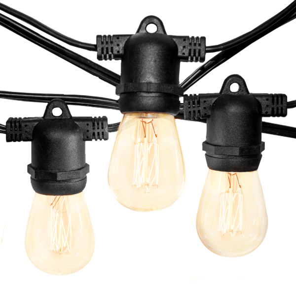 Hometown Evolution E26 Commercial 100 Foot String Light Set with S14 Lantern Edison Light Bulbs