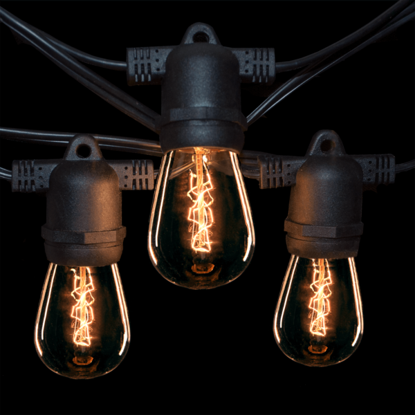 Hometown Evolution E26 Commercial 100 Foot String Light Set with S14 Zig Zag Edison Light Bulbs