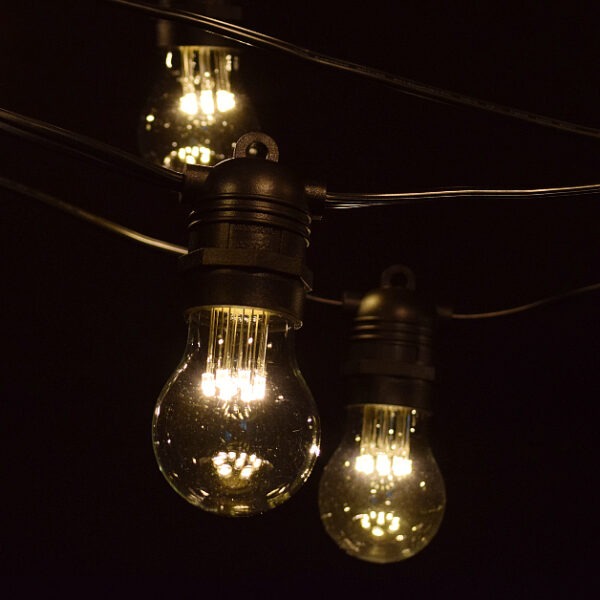 Hometown Evolution E26 Commercial 24 Foot String Light Set with A15 LED 9 Diode Light Bulbs