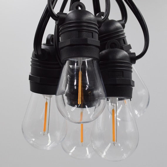 Hometown Evolution E26 Commercial 24 Foot String Light Set with S14 PLASTIC LED Filament Light Bulbs