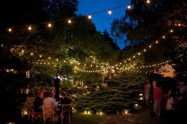 Hometown Evolution E26 Commercial 24 Foot String Light Set with S14 PLASTIC LED Filament Light Bulbs
