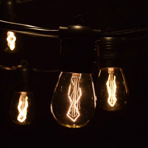 Hometown Evolution E26 Commercial 24 Foot String Light Set with S14 Zig Zag Edison Light Bulbs
