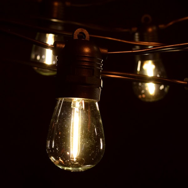 Hometown Evolution E26 Commercial 50 Foot String Light Set with S14 LED Filament Light Bulbs