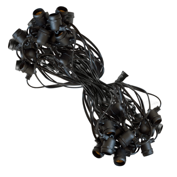 Hometown Evolution E26 Commercial Grade 100 Foot Black String Light with 16 Gauge Wire