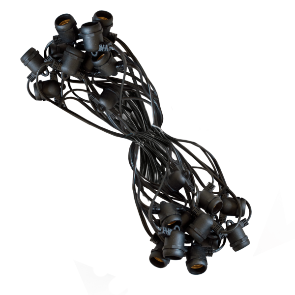 Hometown Evolution E26 Commercial Grade 50 Foot Black String Light with 16 Gauge Wire