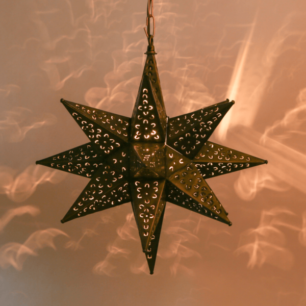 Hometown Evolution Flower Cut 12" Tin Star Light