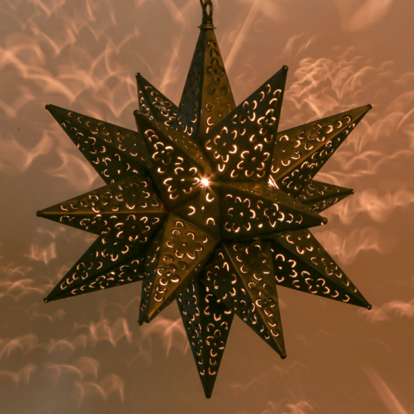 Hometown Evolution Flower Cut 16" Tin Star Light