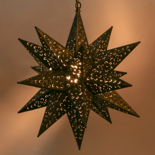 Hometown Evolution Flower Cut 18" Tin Star Light