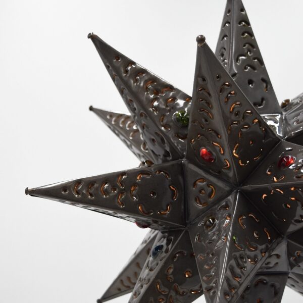 Hometown Evolution Flower Cut 18" Tin Star Light with Marbles