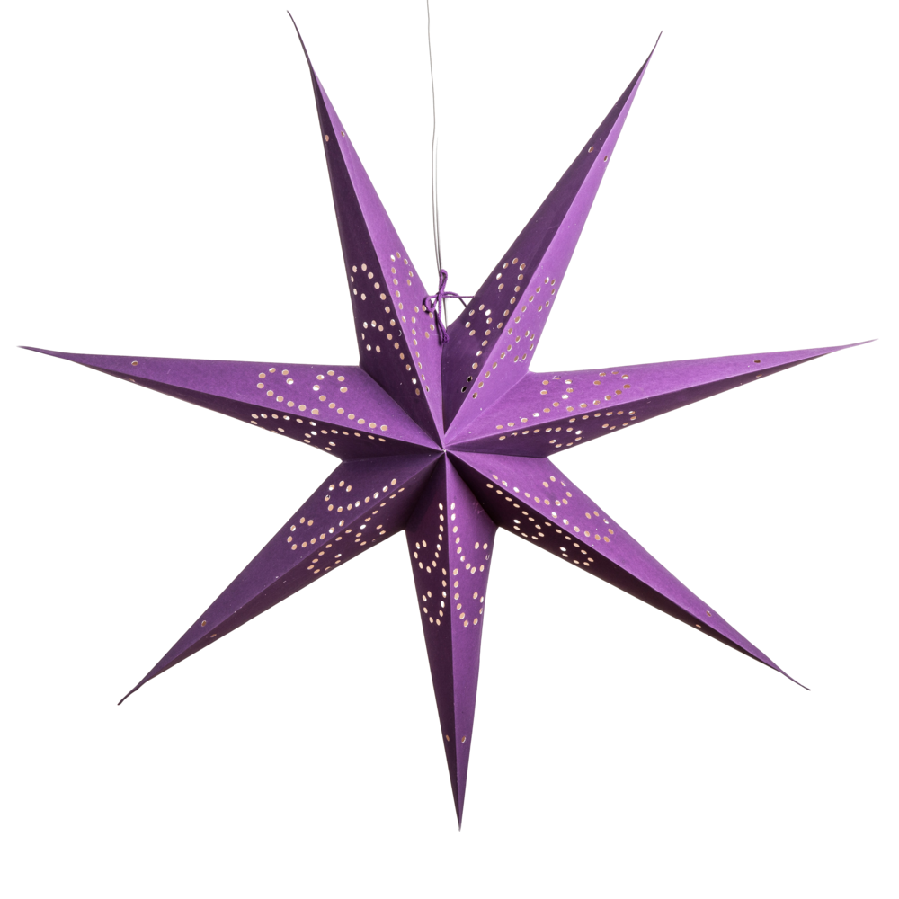 Hometown Evolution Fountain Paper Star Purple Outdoor Lantern
