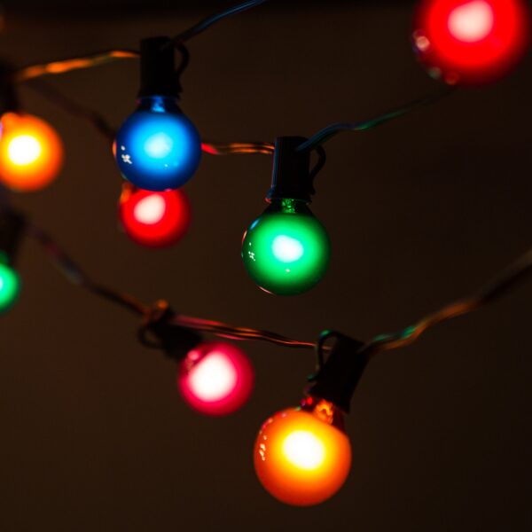 Hometown Evolution G40 100 Foot Assorted Color Satin String Light with Green Wire