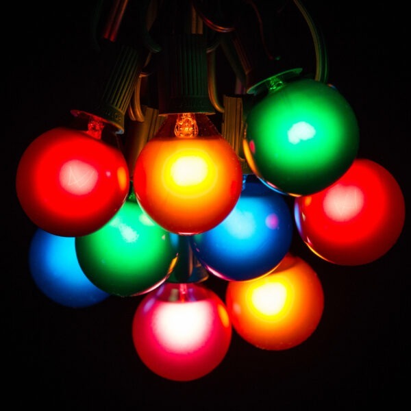 Hometown Evolution G40 100 Foot Assorted Color Satin String Light with Green Wire