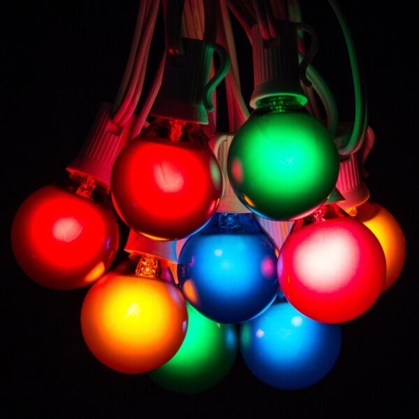 Hometown Evolution G40 100 Foot Assorted Color Satin String Light with White Wire