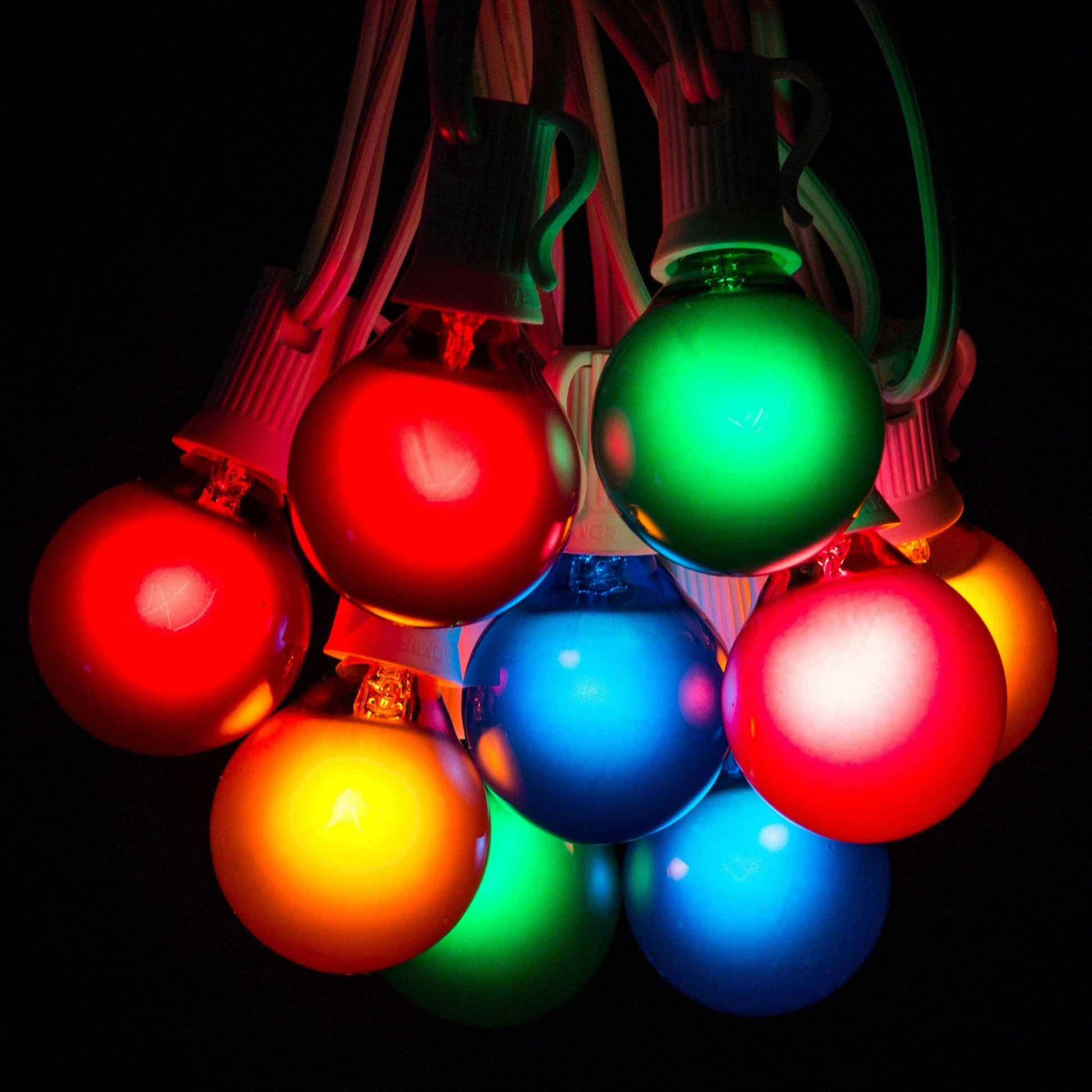 Hometown Evolution G40 100 Foot Assorted Satin String Light Set with White Wire