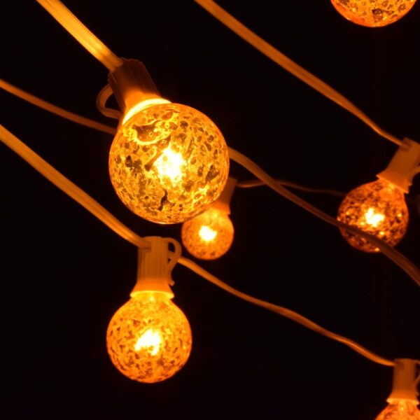 Hometown Evolution G40 100 Foot Mercury Gold String Light Set with White Wire